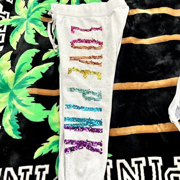 Vintage Victoria's Secret PINK Sequin Capri Sweats Joggers Size S - Picture 5 of 6